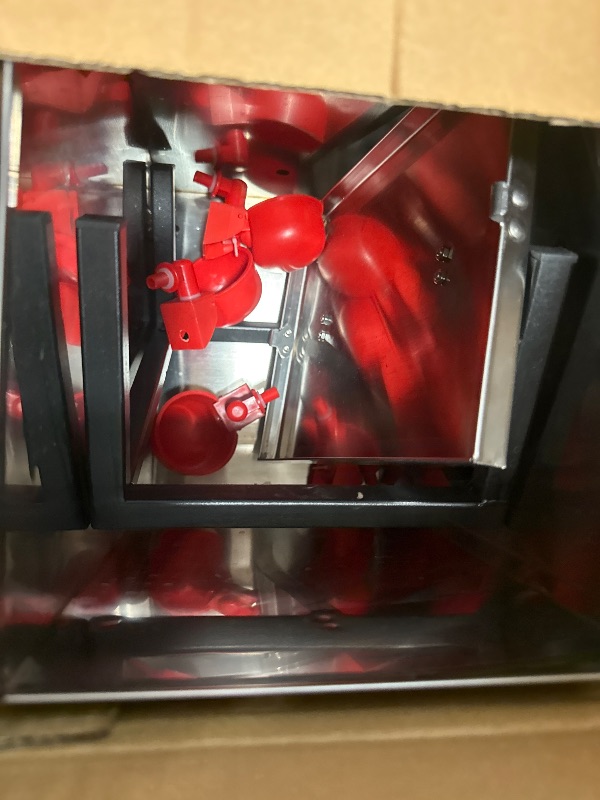 Photo 1 of 3 Gallons Chicken Waterer,Stainless Steels Automatic Chicken Waterer No Waste with Latch and Bottom Bracket?Poultry Watering 4 Water Cups Chicken Waterer and 4 Horizontal Automatic Chicken Nipples