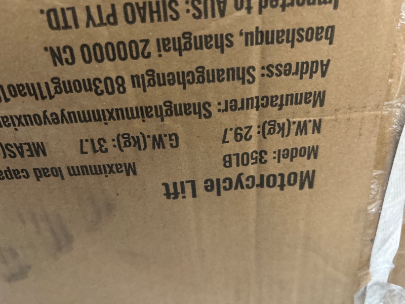 Photo 1 of VEVOR Hydraulic Motorcycle Lift Jack Table, 350 LBS Foot-Operated Motorcycle Scissor Jack Lift with Wide Deck, J-Hooks, ATV Dirt Bike Scissor Stand with 4 Wheels