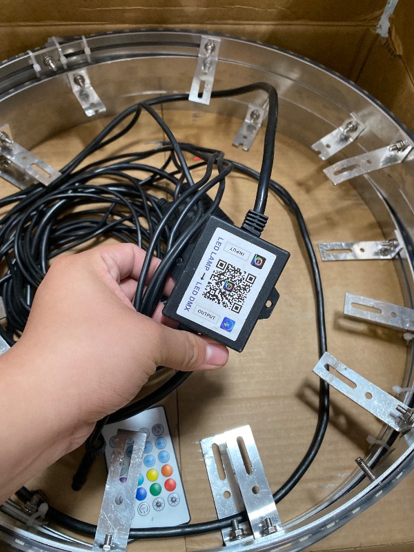 Photo 1 of 17.5" Double Row RGB + Dream Color Chasing Flow Series Wheel Rim Lights Tire Rings x4PCS IP68 Strobe Flash Breathe Lighting for Car Truck SUV Pickup Bluetooth + Remote