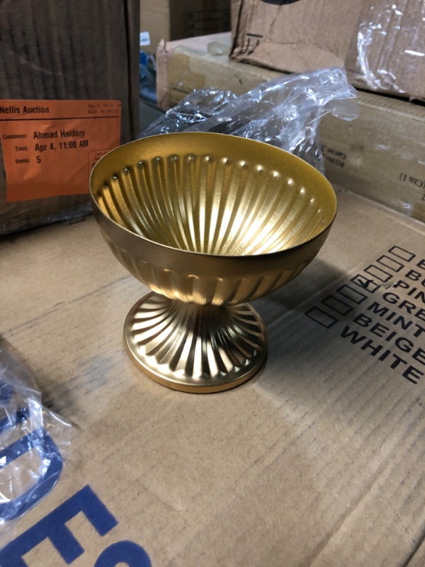 Photo 1 of 24 Pcs Gold Vases for Table Centerpieces Metal Compote Pedestal Vase Wedding Flower Arrangement Pots Floral Container Bulk for Wedding Birthday Party Anniversary Event Decor
