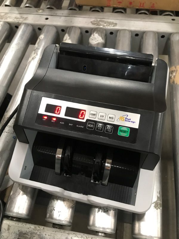 Photo 1 of ***PARTS ONLY***MUNBYN IMC09 Mixed Denomination Money Counter Machine, Value Counting, UV/MG/IR/MT Bill Counter, 3.5" TFT Display Money Counting Machine Printer Enabled, USD, EUR, MXN Cash Counter for Business(Black)