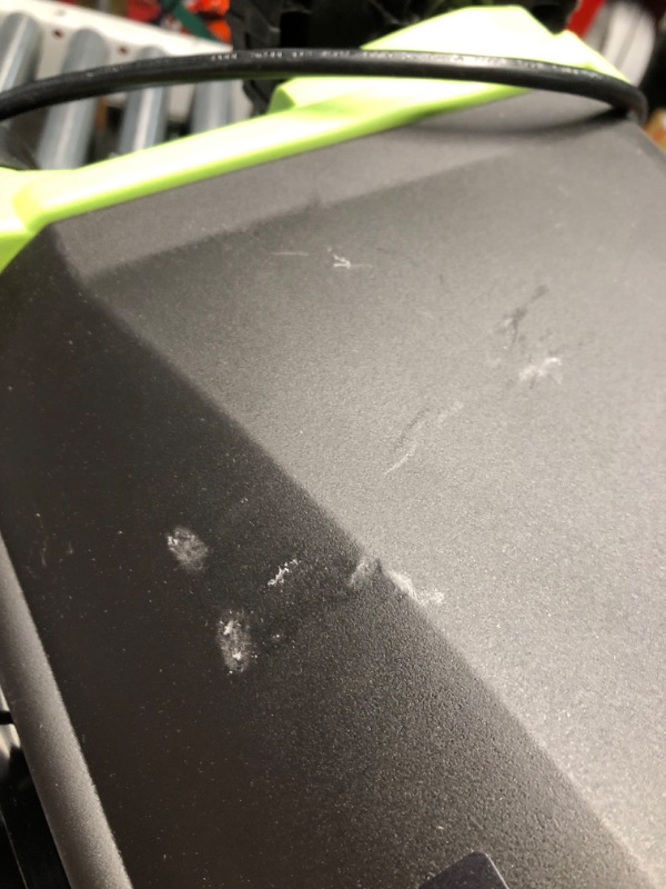 Photo 1 of ***MAJOR DAMAGE - REAR FLAP DAMAGED - REAR WHEELS BROKEN OFF - SEE PICTURES - UNABLE TO TEST***
GreenSweep V2 - Artificial Grass Electric Sweeper Rake Vacuum 45L Collection Bag,5 Adjustable Heights, Foldable Handle