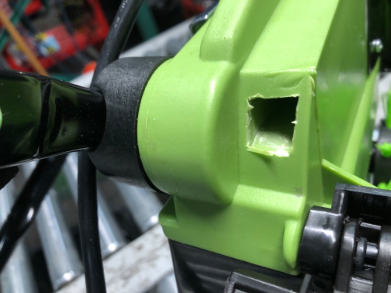 Photo 1 of ***MAJOR DAMAGE - REAR FLAP DAMAGED - REAR WHEELS BROKEN OFF - SEE PICTURES - UNABLE TO TEST***
GreenSweep V2 - Artificial Grass Electric Sweeper Rake Vacuum 45L Collection Bag,5 Adjustable Heights, Foldable Handle