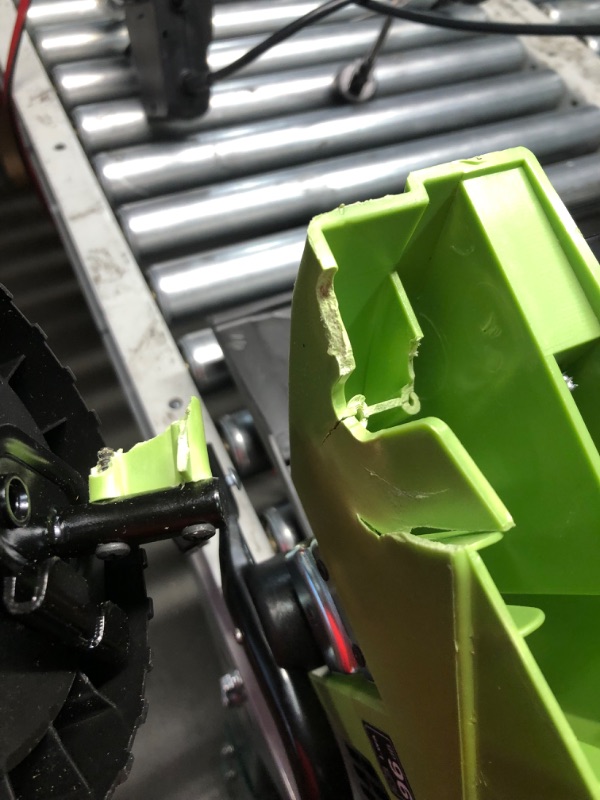 Photo 1 of ***MAJOR DAMAGE - REAR FLAP DAMAGED - REAR WHEELS BROKEN OFF - SEE PICTURES - UNABLE TO TEST***
GreenSweep V2 - Artificial Grass Electric Sweeper Rake Vacuum 45L Collection Bag,5 Adjustable Heights, Foldable Handle
