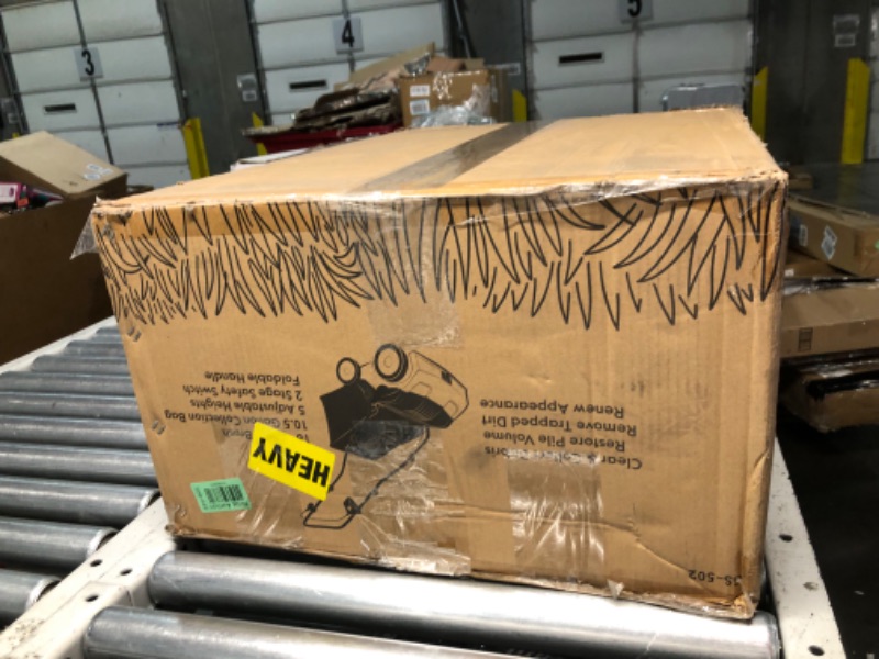 Photo 1 of ***MAJOR DAMAGE - REAR FLAP DAMAGED - REAR WHEELS BROKEN OFF - SEE PICTURES - UNABLE TO TEST***
GreenSweep V2 - Artificial Grass Electric Sweeper Rake Vacuum 45L Collection Bag,5 Adjustable Heights, Foldable Handle
