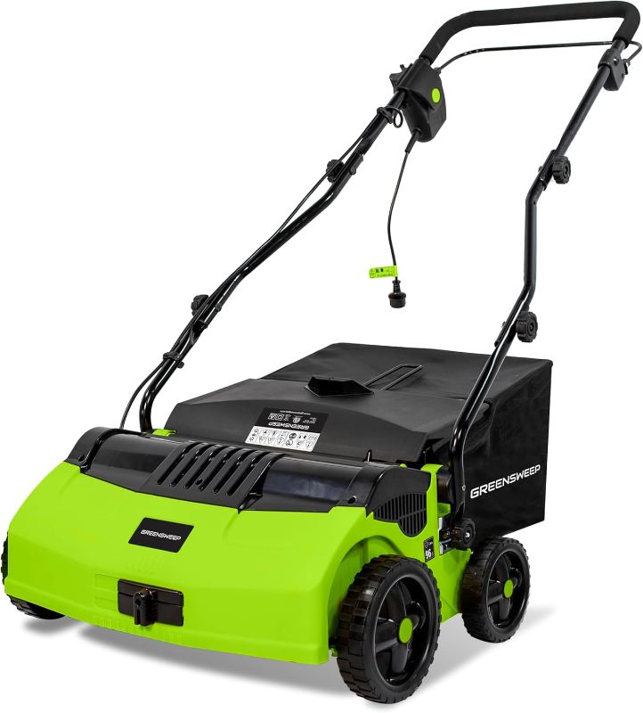 Photo 1 of ***MAJOR DAMAGE - REAR FLAP DAMAGED - REAR WHEELS BROKEN OFF - SEE PICTURES - UNABLE TO TEST***
GreenSweep V2 - Artificial Grass Electric Sweeper Rake Vacuum 45L Collection Bag,5 Adjustable Heights, Foldable Handle