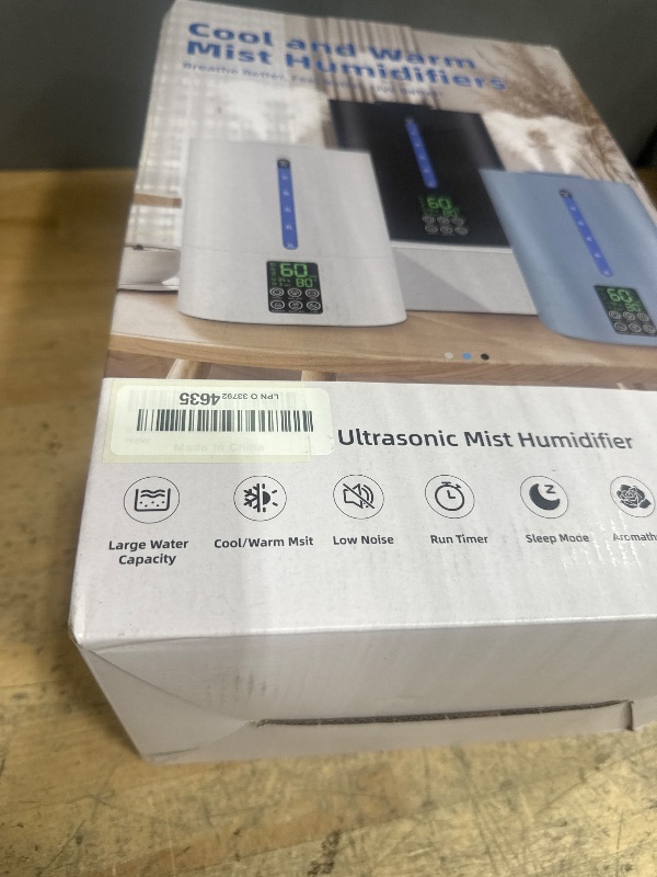 Photo 1 of 6L Humidifiers for Bedroom Large Room Home, Cool and Warm Humidifier for Baby and Plants Mist Top Fill Desk Humidifiers Essential Oil Diffuser, Quiet with Adjustable Mist,360°Nozzle-White