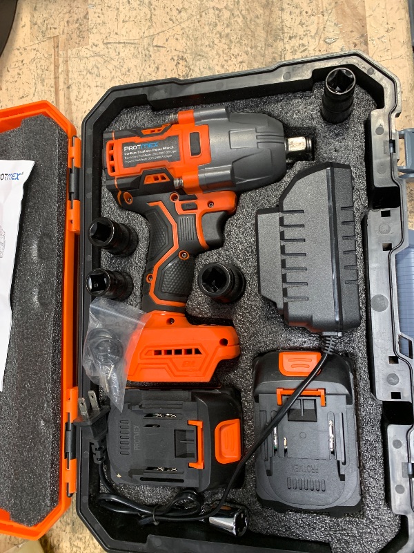 Photo 1 of Cordless Impact Wrench, 900Ft-lbs (1200N.m) 1/2" Brushless Impact Gun, 21V High Torque Power Impact Driver, 2x4.0Ah Batteries Electric Impact Motor Variable Speeds for Car/Truck RV/Mower