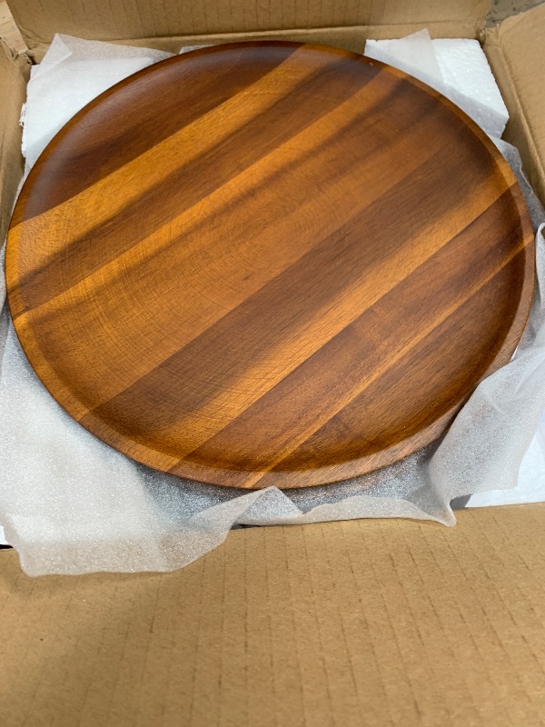 Photo 1 of 11' Round wood serving plates set of 4 