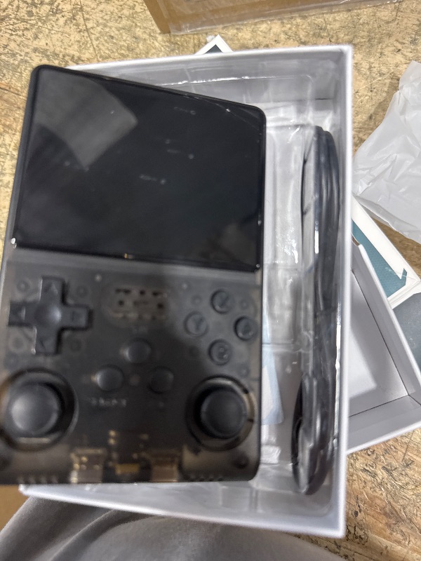 Photo 1 of *UNABLE TO FULLY TEST* WYGaming R40S Pro+ Handheld Game Console, 30000 in 1 Games Mini Retro Video Console, 3.5-Inch IPS Screen,256GB TF Memory Memory,Built in 45+ Emulators,3800mAh Battery (Transparent Black 256G)