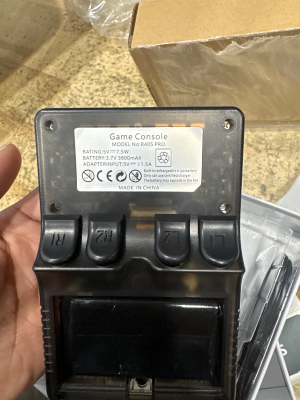 Photo 1 of *UNABLE TO FULLY TEST* WYGaming R40S Pro+ Handheld Game Console, 30000 in 1 Games Mini Retro Video Console, 3.5-Inch IPS Screen,256GB TF Memory Memory,Built in 45+ Emulators,3800mAh Battery (Transparent Black 256G)