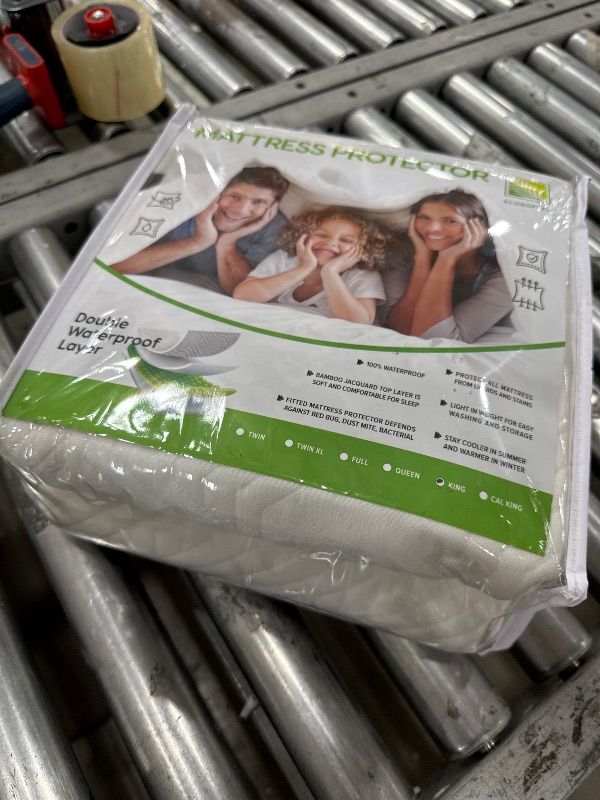 Photo 1 of 100% Waterproof Mattress Protector King Size | Voluminous and Very Soft Fabric | Dust-Proof Mattress Cover with Viscose Derived from Bamboo | Breathable, Deep Pocket Pad Brand: ECOSOFTEX
