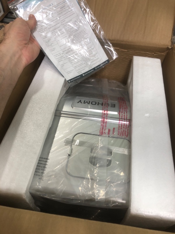 Photo 1 of EUHOMY Countertop Ice Maker Machine, 40Lbs/24H Auto Self-Cleaning, 24 Pcs Ice/13 Mins, Portable Compact Ice Maker with Ice Scoop & Basket, Perfect for Home/Kitchen/Office/Bar(Silver)