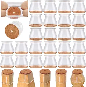Photo 1 of 32 Pcs Chair Leg Floor Protectors for Hardwood Floors Silicone Covers to Protect Wood Tile Floors Felt Bottom Furniture Leg Caps Non Slip Reduce Noise (Fit:1.3"-2")