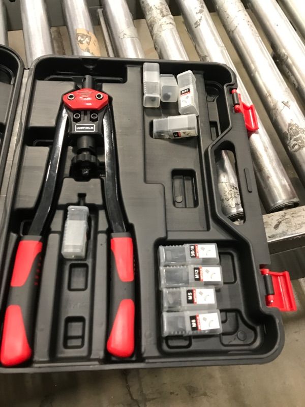 Photo 1 of WETOLS 16" Rivet Nut Tool, Professional Rivet Nut Tool Kit with 11 Metric & Inch Mandrels M3 M4 M5 M6 M8 M10 M12, 10-24, 1/4-20, 5/16-18, 3/8-16, 110pcs Rivnuts and Blow Carry Case - WE-889
