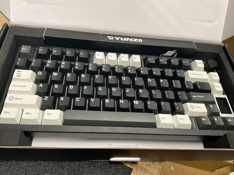 Photo 1 of YUNZII AL80 Wireless Mechanical Keyboard,Full Aluminum CNC, Smart LCD Display,Hot Swappable Gasket Mount 75% Layout with Knob,BT/2.4G/USB-C,QMK/VIA Support for Win/Mac (Black, Gateron Zero Switch)