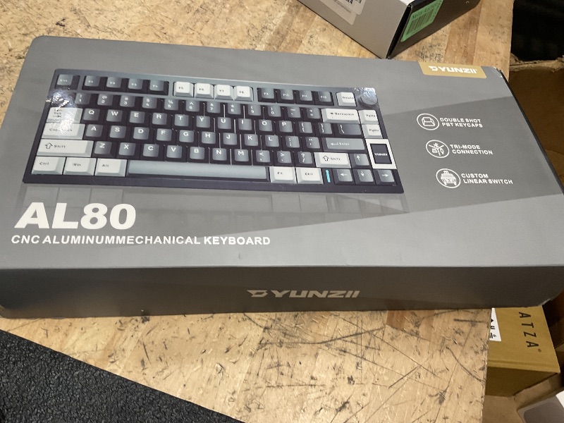 Photo 1 of YUNZII AL80 Wireless Mechanical Keyboard,Full Aluminum CNC, Smart LCD Display,Hot Swappable Gasket Mount 75% Layout with Knob,BT/2.4G/USB-C,QMK/VIA Support for Win/Mac (Black, Gateron Zero Switch)