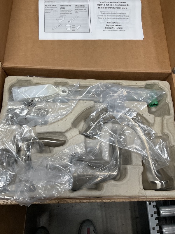 Photo 1 of Moen Eva Brushed Nickel Two-Handle High-Arc Widespread Bathroom Faucet, Bathroom Faucets for Sink 3 Hole Setup with Drain Trim, (Valve Required), T6420BN