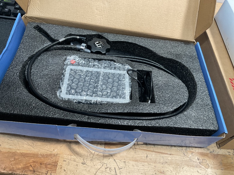 Photo 1 of (DAMAGED) (articulation non-functional) Dearsee ZX2-D1 Two-Way Articulating Borescope with Light, 0.25in Industrial Endoscope Inspection Camera, 5-inch IPS Articulated Snake Camera, 8X Zoom Video Inspection Scope - 10FT.