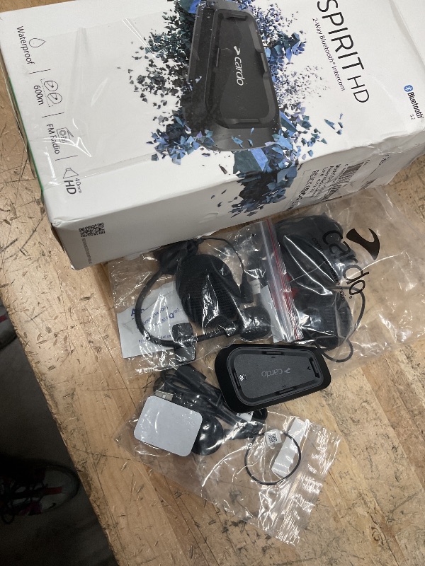 Photo 1 of Cardo Spirit HD Motorcycle Bluetooth Communication Headset - Black, Single Pack