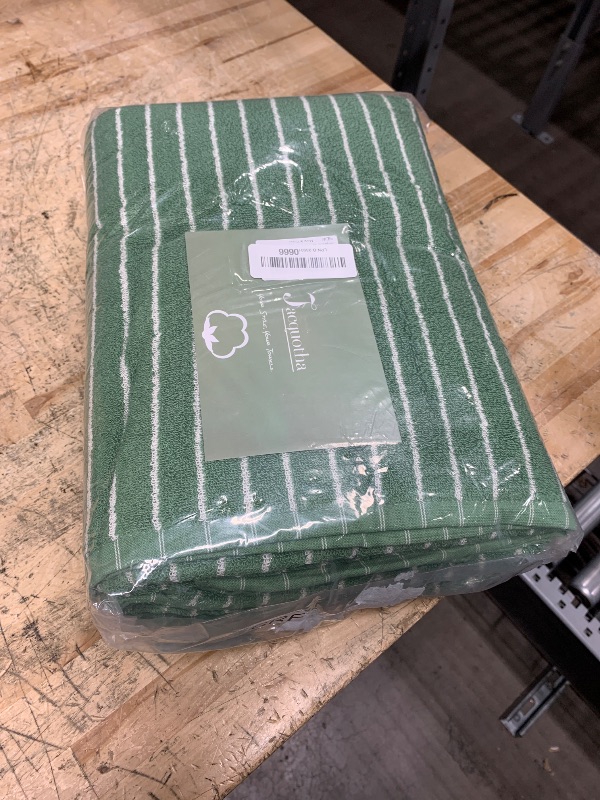 Photo 1 of Jacquotha Bath Towels 2 Pack, Lighter & Quick Dry Towels Large 27.5 x 55 inches, Luxury Terry Cotton Towels for Bathroom Spa Swim, Forest Green & White Striped