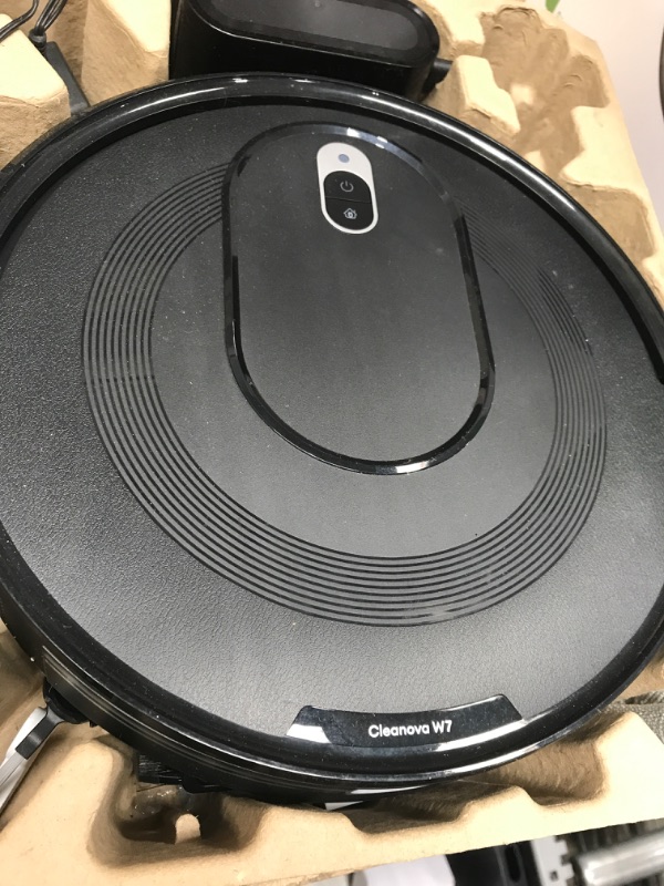 Photo 1 of * PARTS ONLY* PSUK W7 Robot Vacuum and Mop Combo, Suction Port for Pet Hair, 2 in 1 Mopping Robotic Vacuum Cleaner with Watertank and Dustbin, Self-Charging, Slim, Max 120mins Runtime for Hard Floor (Black)