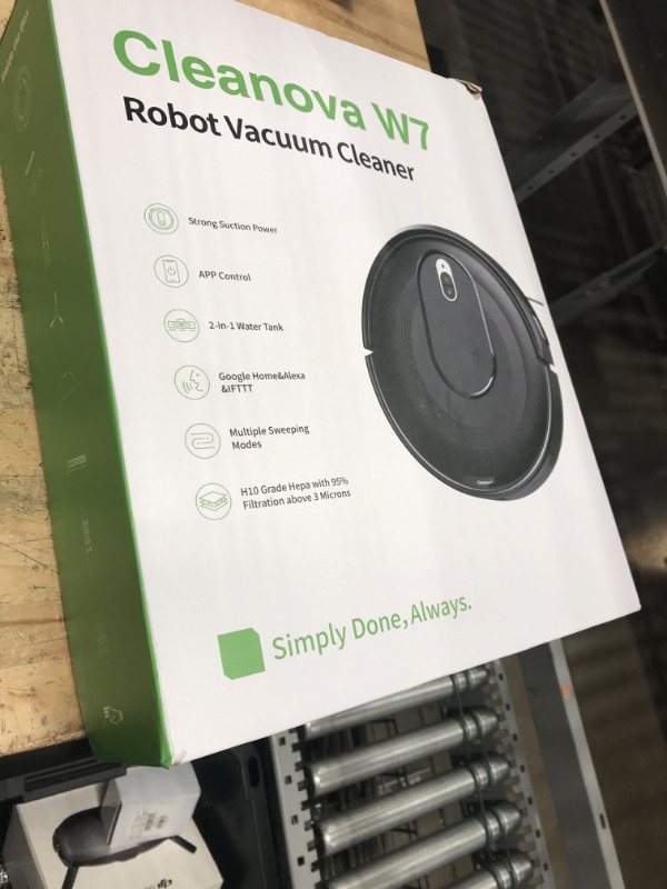 Photo 1 of * PARTS ONLY* PSUK W7 Robot Vacuum and Mop Combo, Suction Port for Pet Hair, 2 in 1 Mopping Robotic Vacuum Cleaner with Watertank and Dustbin, Self-Charging, Slim, Max 120mins Runtime for Hard Floor (Black)