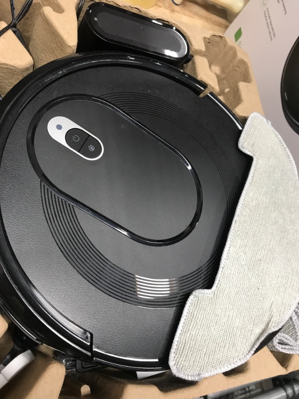 Photo 1 of * PARTS ONLY* PSUK W7 Robot Vacuum and Mop Combo, Suction Port for Pet Hair, 2 in 1 Mopping Robotic Vacuum Cleaner with Watertank and Dustbin, Self-Charging, Slim, Max 120mins Runtime for Hard Floor (Black)
