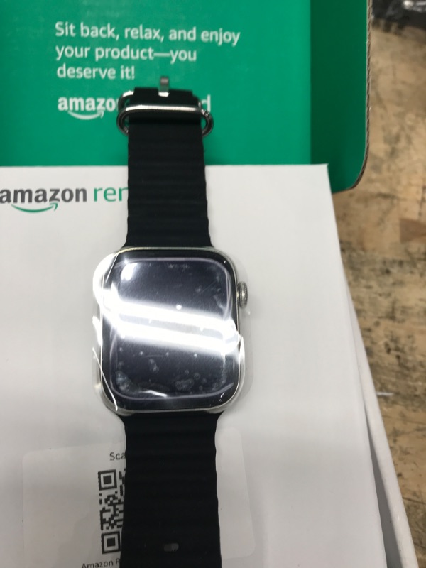 Photo 1 of Apple Watch Ultra [GPS + Cellular 49mm] Titanium Case with Midnight Ocean Band, One Size (Renewed Premium)
