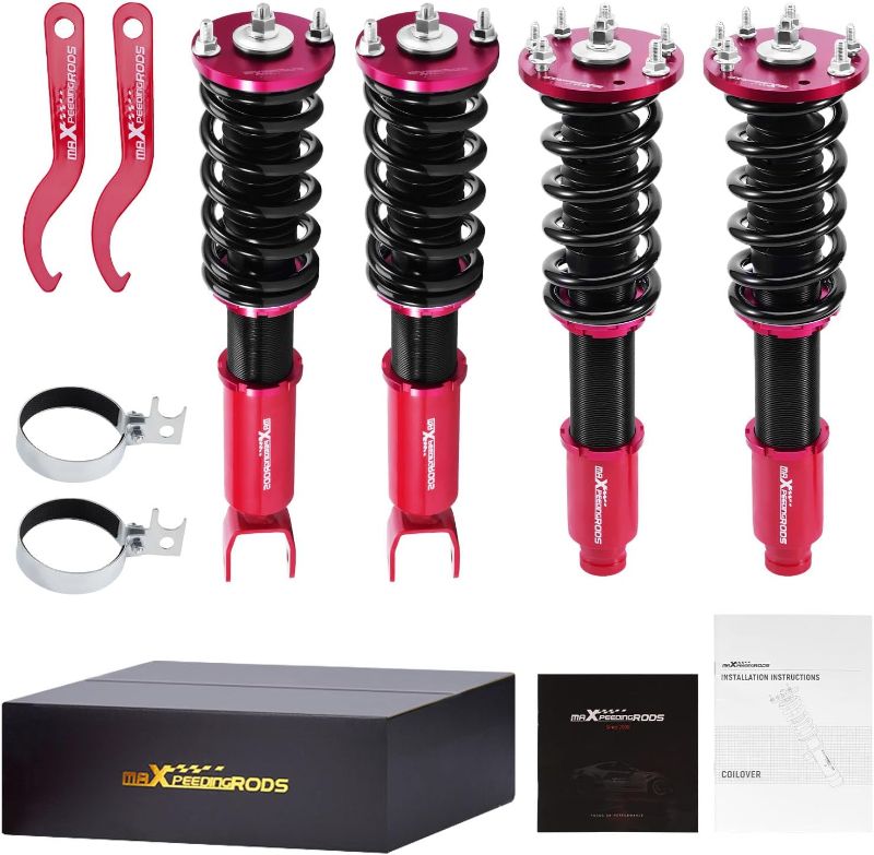 Photo 1 of maXpeedingrods Coilovers for Honda Accord VIII Sedan/Coupe 2008-2012, for Acura TSX 2008-2014, Adjustable Height Coilovers Suspension Kit, Spring Shock Absorber, Lowering Kit Red
