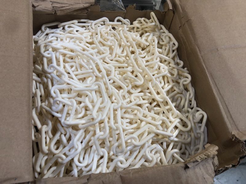 Photo 1 of US Weight (Made in USA) 2" x 500' White Plastic Safety Chain ft. SunShield UV Resistant Technology