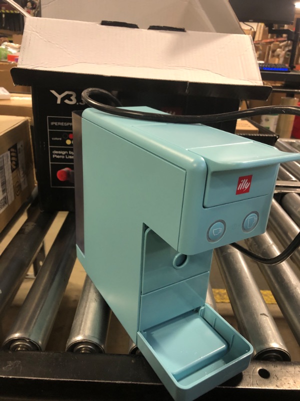 Photo 1 of Illy Y3.3 Espresso Machine, Single Serve Coffee Machine for IperEspresso Capsules, Single Cup Espresso Maker (Amalfi Blue)
