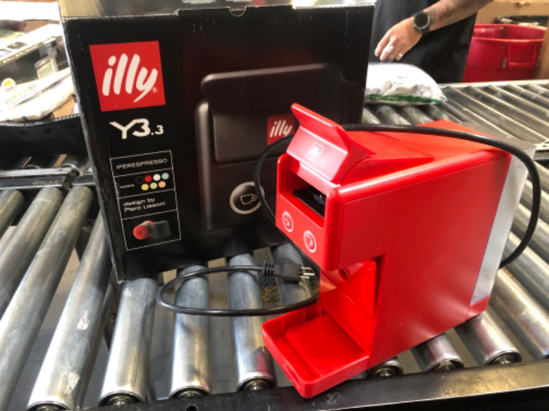 Photo 1 of Illy Y3.3 Espresso Machine, Single Serve Coffee Machine for IperEspresso Capsules, Single Cup Espresso Maker (RED)

