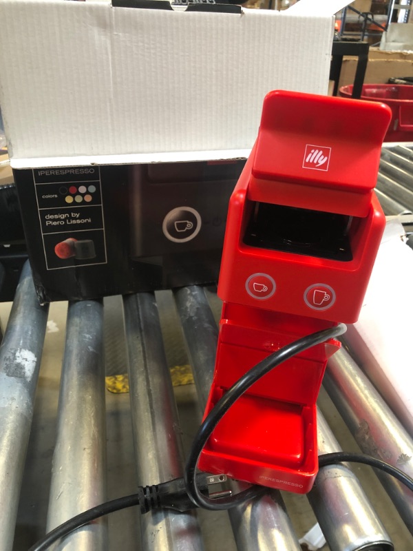 Photo 1 of Illy Y3.3 Espresso Machine, Single Serve Coffee Machine for IperEspresso Capsules, Single Cup Espresso Maker (RED)

