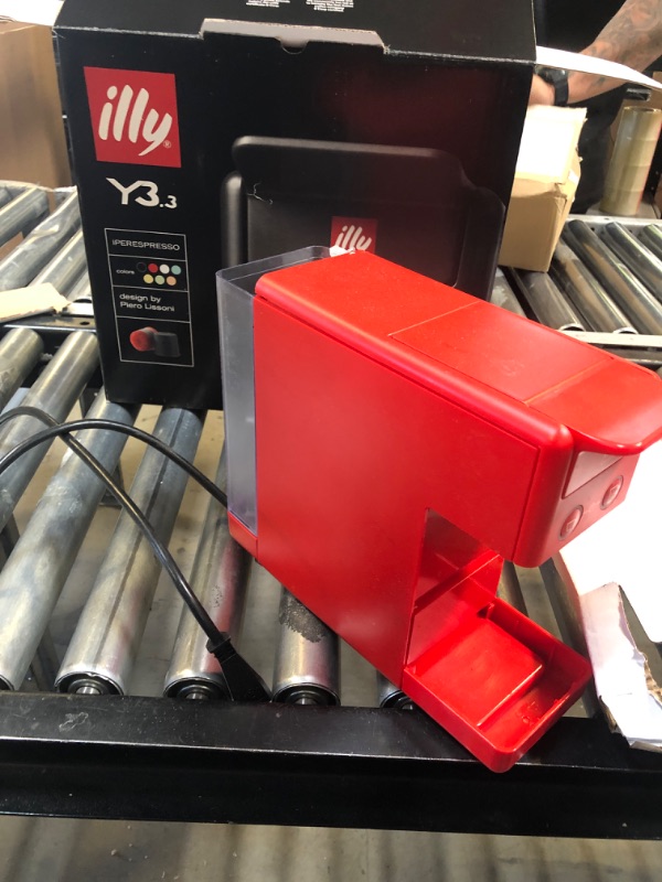 Photo 1 of Illy Y3.3 Espresso Machine, Single Serve Coffee Machine for IperEspresso Capsules, Single Cup Espresso Maker (RED)
