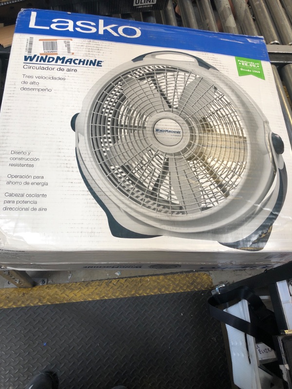 Photo 1 of Lasko Wind Machine Air Circulator Floor Fan, 3 Speeds, Pivoting Head for Large Spaces, 20", 3300, White