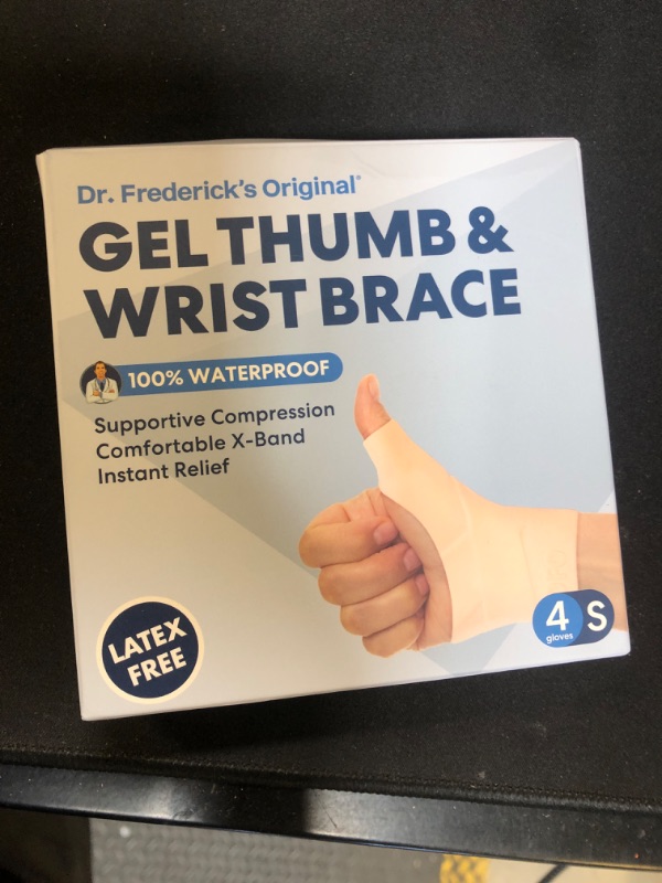 Photo 1 of Dr. Frederick's Original Waterproof Thumb & Wrist Brace - 4 ct - Spica Splint - Tendonitis Brace for Arthritis, De Quervain's - Fits Left or Right Hand - Women & Men - Pain Relief & Comfort - Small