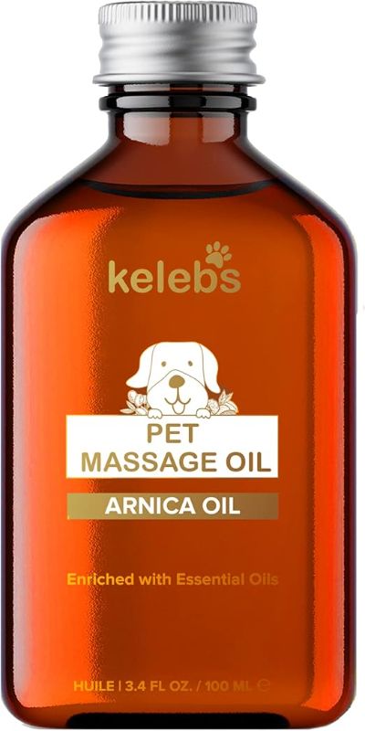 Photo 1 of Dog Arnica Massage Oil | Pain Relief for Muscles, Arthritis, HIPS, and Joints | for Active & Senior Dogs | Organic Essential Oil Blend with Arnica | Glass Bottle
