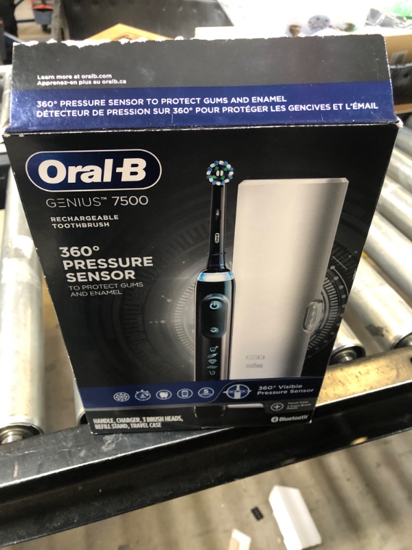 Photo 1 of Oral-B 7500 Electric Toothbrush with Replacement Brush Heads and Travel Case, Black