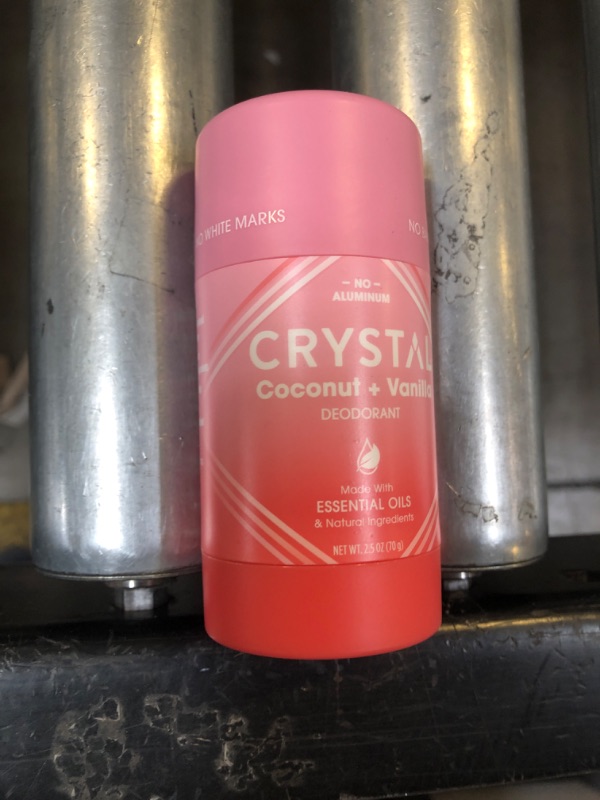 Photo 1 of Crystal Magnesium Solid Stick Natural Deodorant, Non-Irritating Aluminum Free Deodorant for Men or Women, Safely and Effectively Fights Odor, Baking Soda Free, Coconut + Vanilla, 2.5 oz