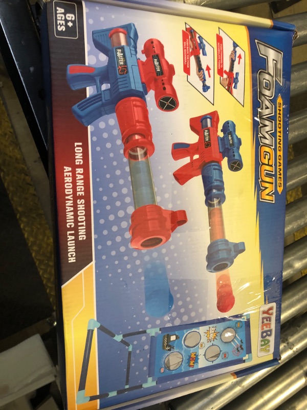Photo 1 of YEEBAY Shooting Game Toy for Age 6, 7, 8,9,10+ Years Old Kids, Boys - 2pk Air Guns & Shooting Target & 24 Foam Balls - Ideal Gift - Compatible with Toy Guns