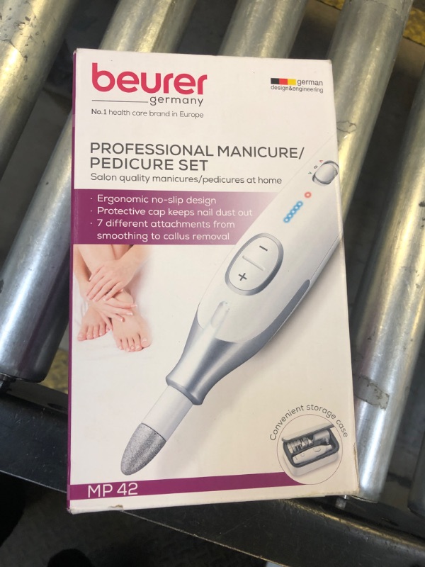 Photo 1 of Beurer MP42 Nail Drill, 7-in-1 Nail Kit with Strong Sapphire Nail Drill Bits, Electric Nail File and Nail Buffer Includes Bright LED Light, Pedicure Kit and Manicure Set with Storage Case