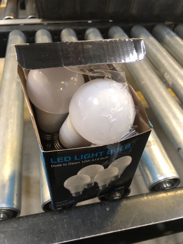 Photo 1 of GEPLAD 4 Pack Dusk to Dawn Light Bulbs Outdoor, 2700K Warm White 1100LM,Sensor A19 LED Light Bulb, Auto on/Off Photocell Automatic for Indoor & Outdoor Lighting (Non-Dimmable)