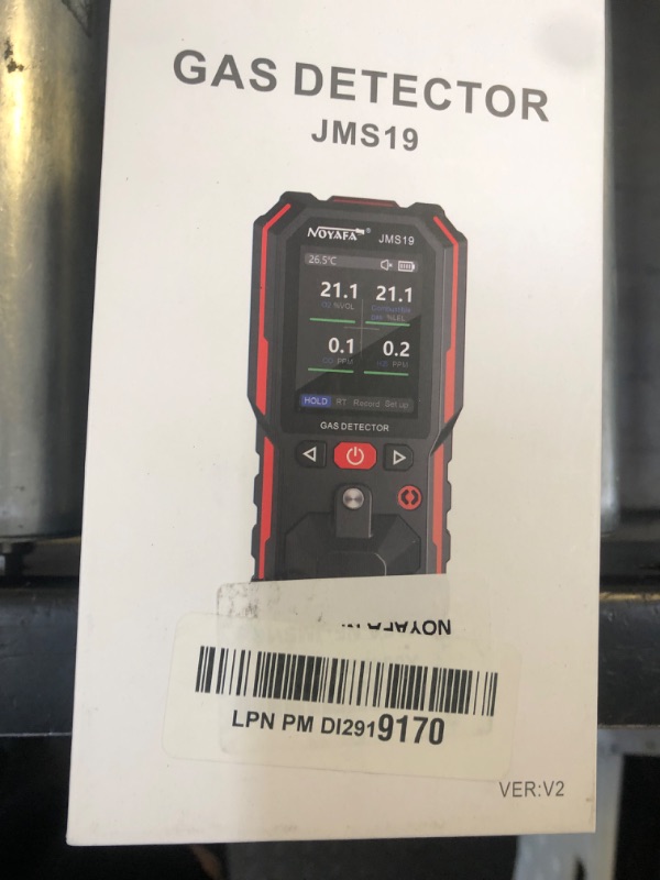 Photo 1 of NOYAFA Gas Detector, 5 in 1 Gas Monitor, H2S, O2, CO, LEL Natural Gas Detector with Real-time Temperature, Alarm, Automatic Calibration, MAX/MIN, Data Hold, Gas Leak Detector