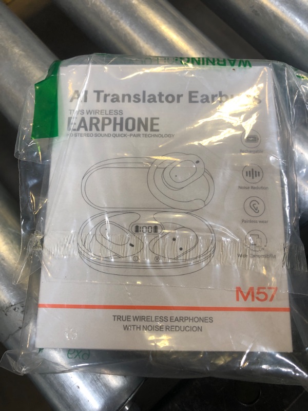 Photo 1 of Real Time Translation Earbuds, AI Language Translator Earphone 3-in-1 Accents & Long Battery Life Translation Earbuds OWS 144 Languages & 8 Offline for Travel Business,White