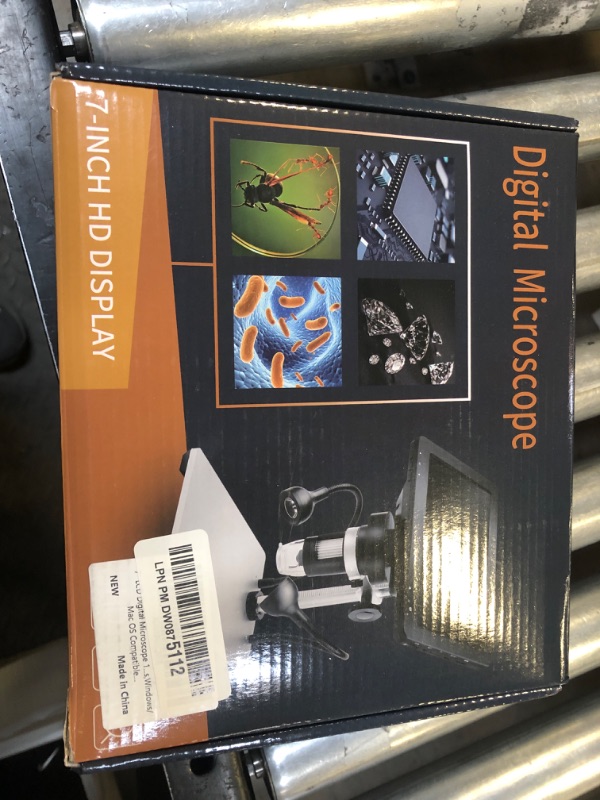Photo 1 of 7" LCD Digital Microscope 1200X,Leipan 12MP Coin Microscope with Screen for Adults,1080P Video Microscope with 32GB TF Card and 12pcs Slides,Wired Remote,2 Side Lights,Windows/Mac OS Compatible