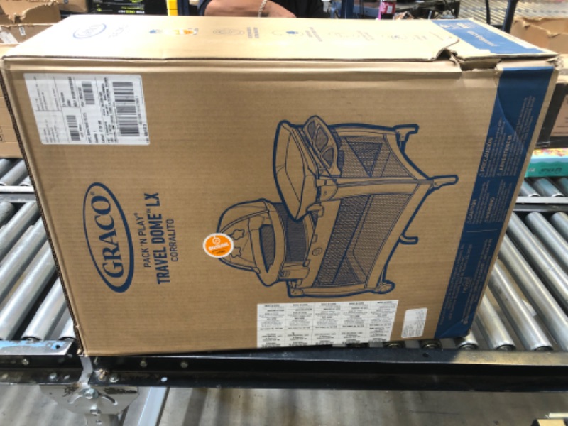 Photo 1 of Graco Pack n Play Dome LX Playard with Baby Bassinet, Lightweight Portable Crib, Push-Button Fold Travel Crib, Redmond, Convertible