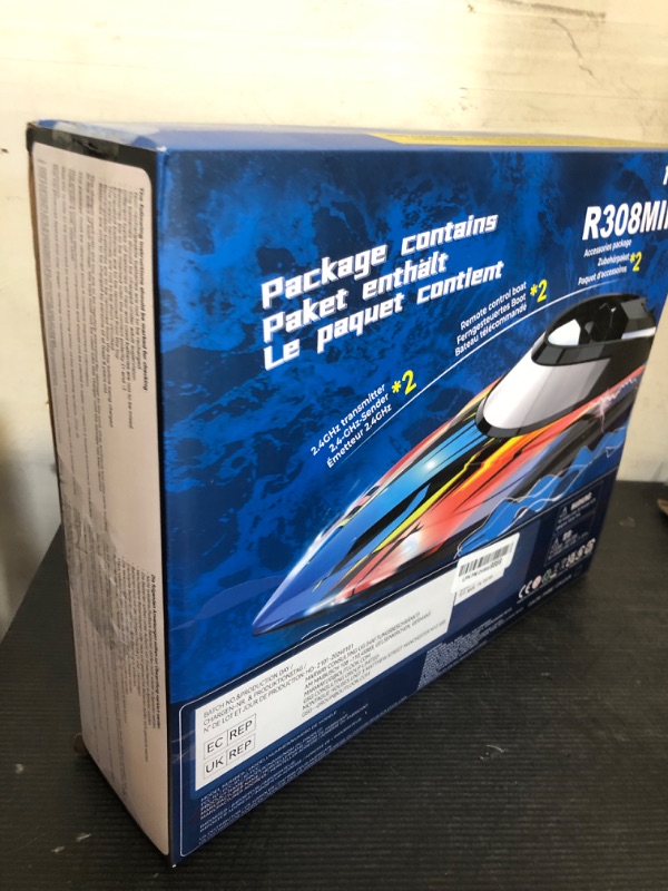 Photo 1 of ALPHAREV RC Boat with Case R308MINI 2 Packs 20+ MPH Remote Control Boat for Pools and Lakes, 2.4 GHZ RC Boats for Adults and Kids