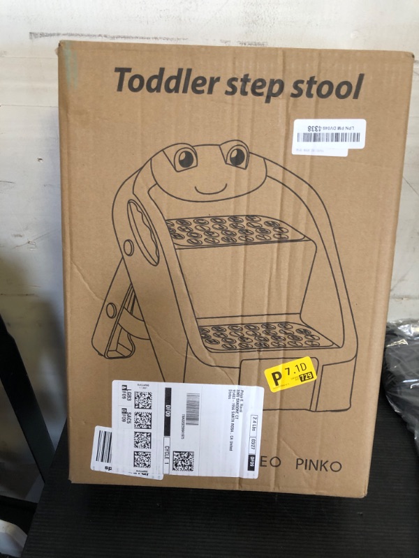 Photo 1 of iBabyMax Toddler Step Stool, Easy to Fold Step Stool for Toddlers with Non-Slip Surface & Alphabet Patterns, Lightweight & Cute Kids Stool for Potty Training, Bathroom Sink, and Bedroom, Green
