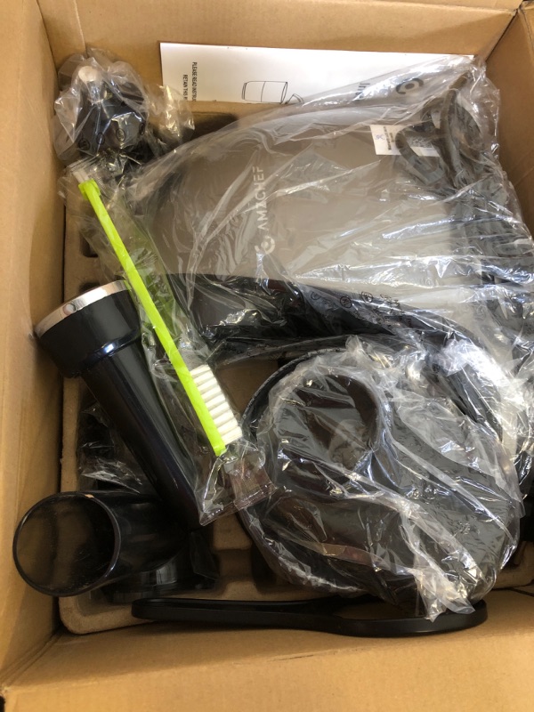 Photo 1 of Masticating Juicer Machines, AMZCHEF Slow Cold Press Juicer with Reverse Function, High Juice Yield, Easy Clean with Brush,Recipes for High Nutrient Fruits and Vegetables, Gray(Updated)